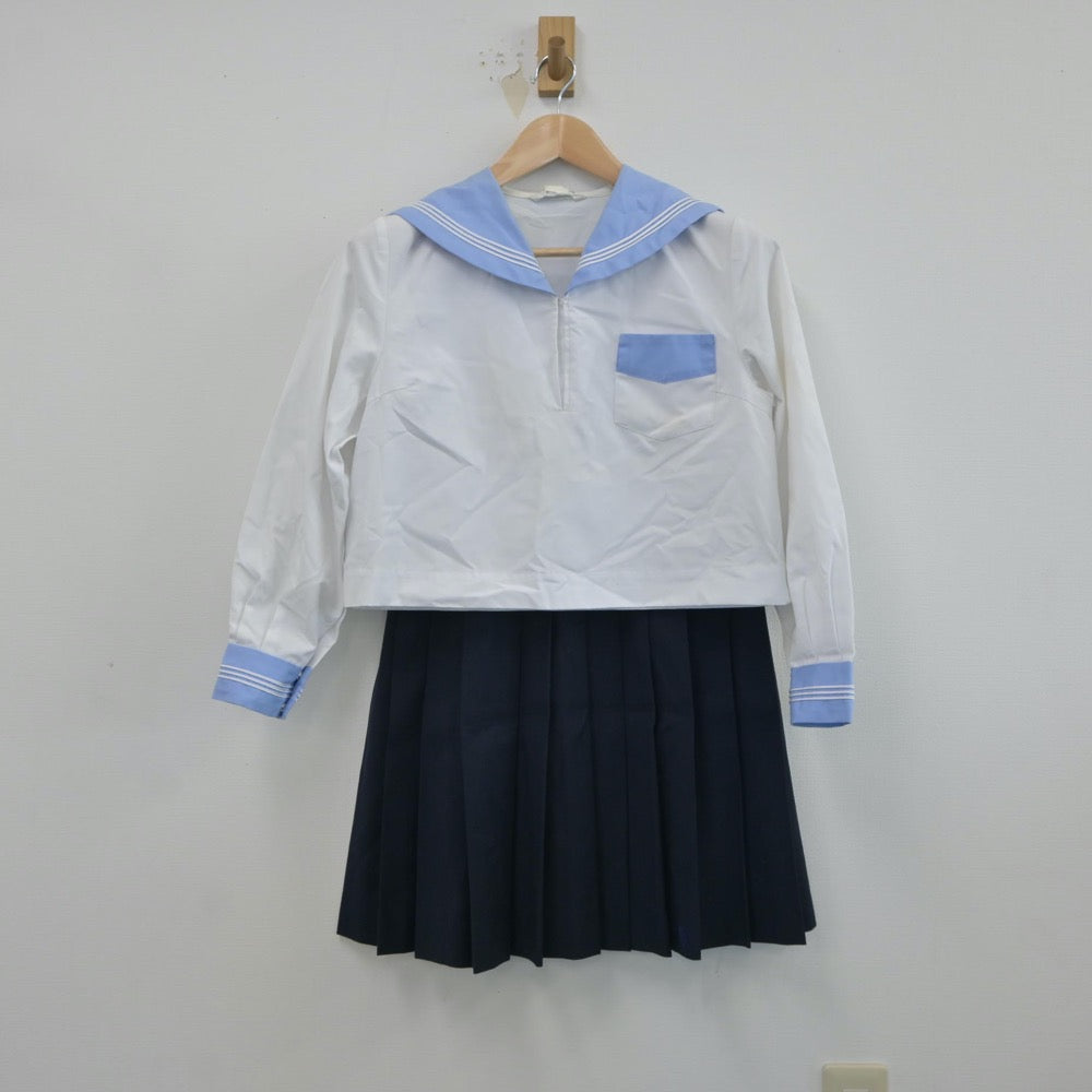 【中古】北海道 函館西高等学校 女子制服 2点（セーラー服・スカート）sf017057