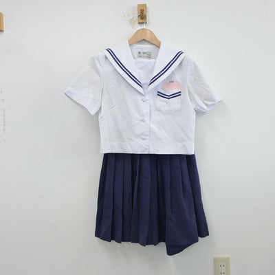 【中古】沖縄県 安岡中学校 女子制服 3点（セーラー服・スカート）sf017060