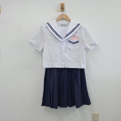 【中古】沖縄県 安岡中学校 女子制服 3点（セーラー服・スカート）sf017061