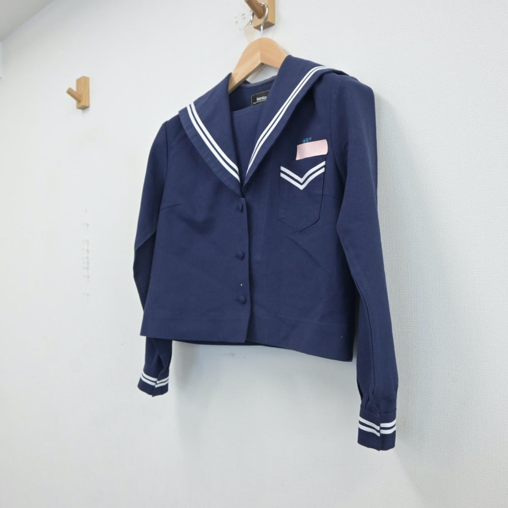 【中古】沖縄県 安岡中学校 女子制服 3点（セーラー服・セーラー服）sf017062