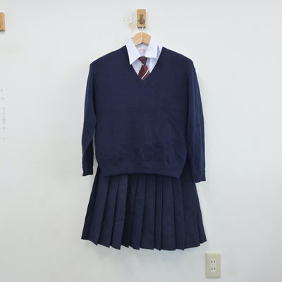 【中古】兵庫県 笹原中学校 女子制服 5点（ブレザー・シャツ・ニット・スカート）sf017063