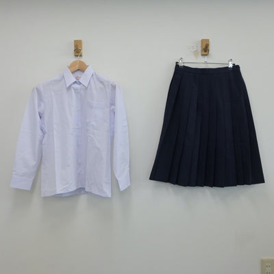 【中古】兵庫県 笹原中学校 女子制服 2点（シャツ・スカート）sf017065