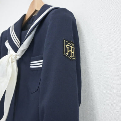 【中古】富山県 堀川中学校 女子制服 4点（セーラー服・セーラー服・スカート）sf017068