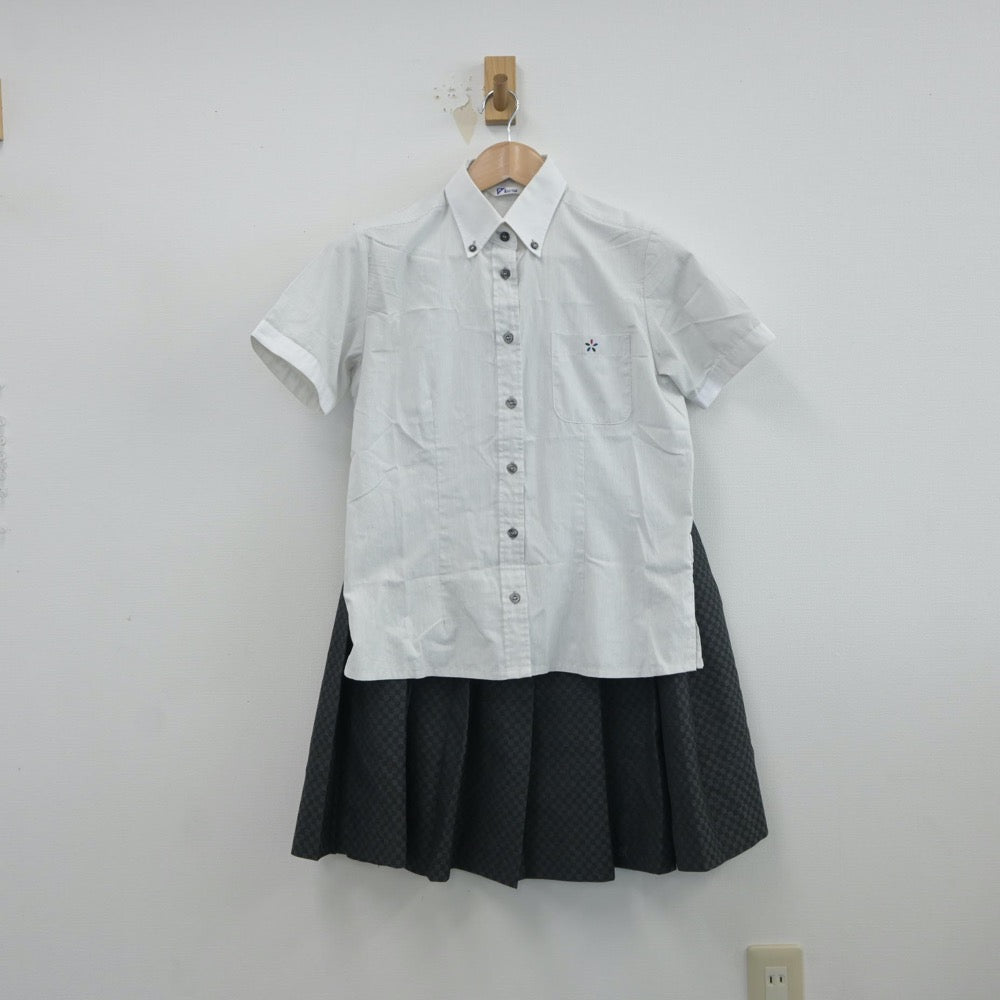 【中古】京都府 洛陽総合高等学校 女子制服 3点（シャツ・ニットベスト・スカート）sf017072