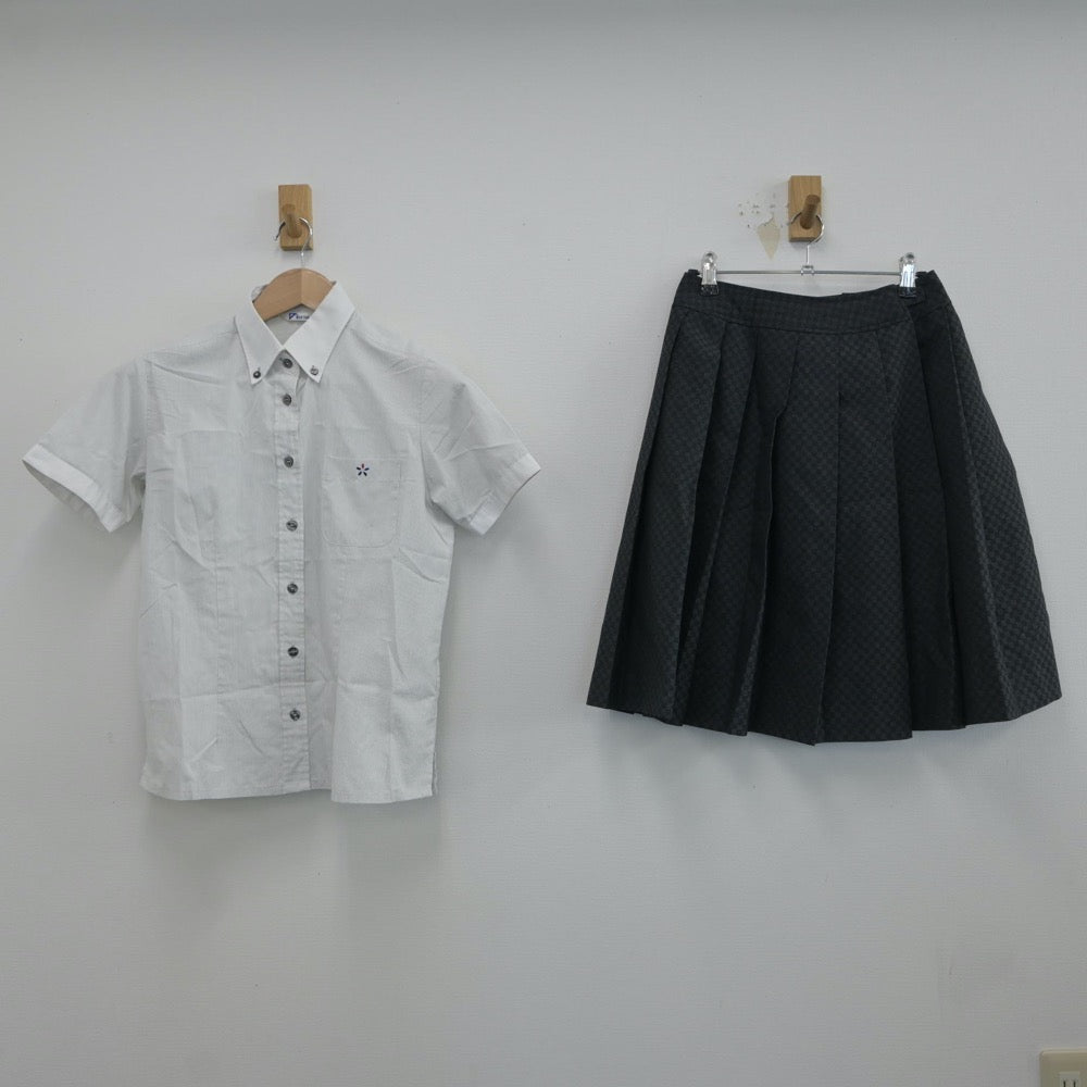 【中古】京都府 洛陽総合高等学校 女子制服 3点（シャツ・ニットベスト・スカート）sf017072