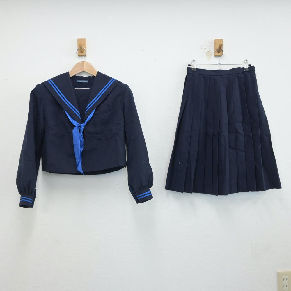 【中古】岐阜県 岐北中学校 女子制服 3点（セーラー服・スカート）sf017075