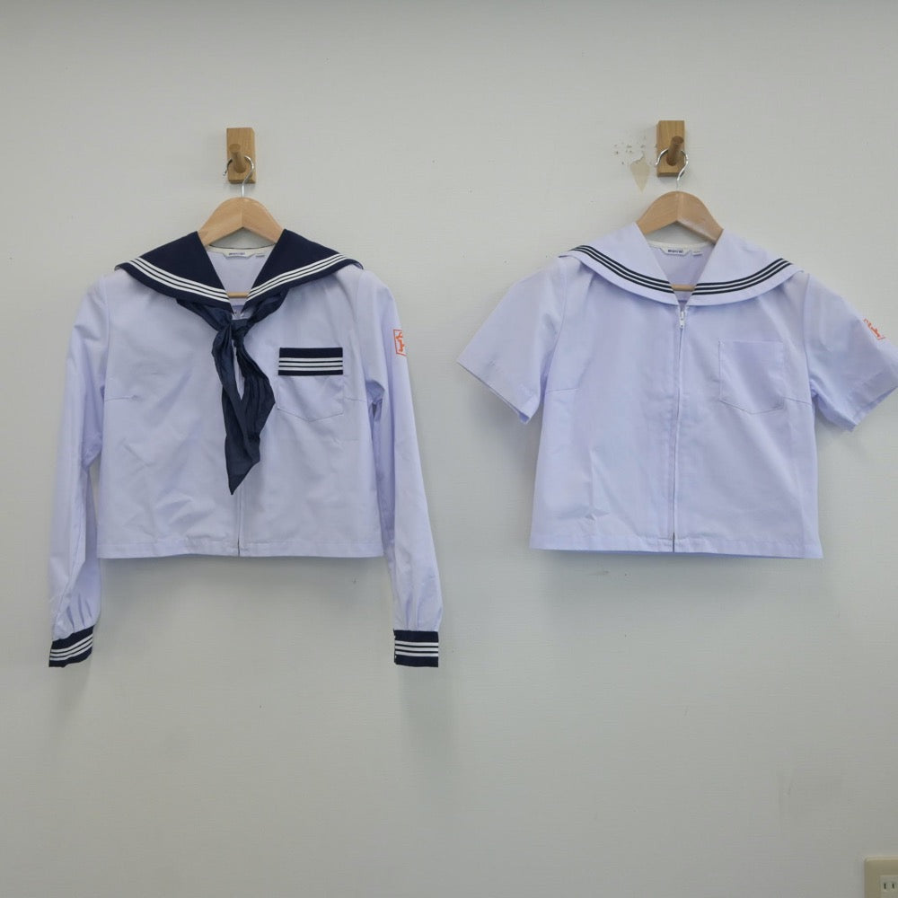 【中古】富山県 堀川中学校 女子制服 3点（セーラー服）sf017076