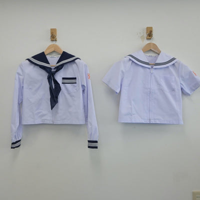 【中古】富山県 堀川中学校 女子制服 3点（セーラー服）sf017076