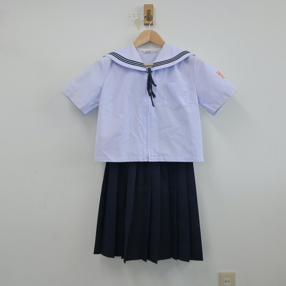 【中古】富山県 堀川中学校 女子制服 3点（セーラー服・スカート）sf017077