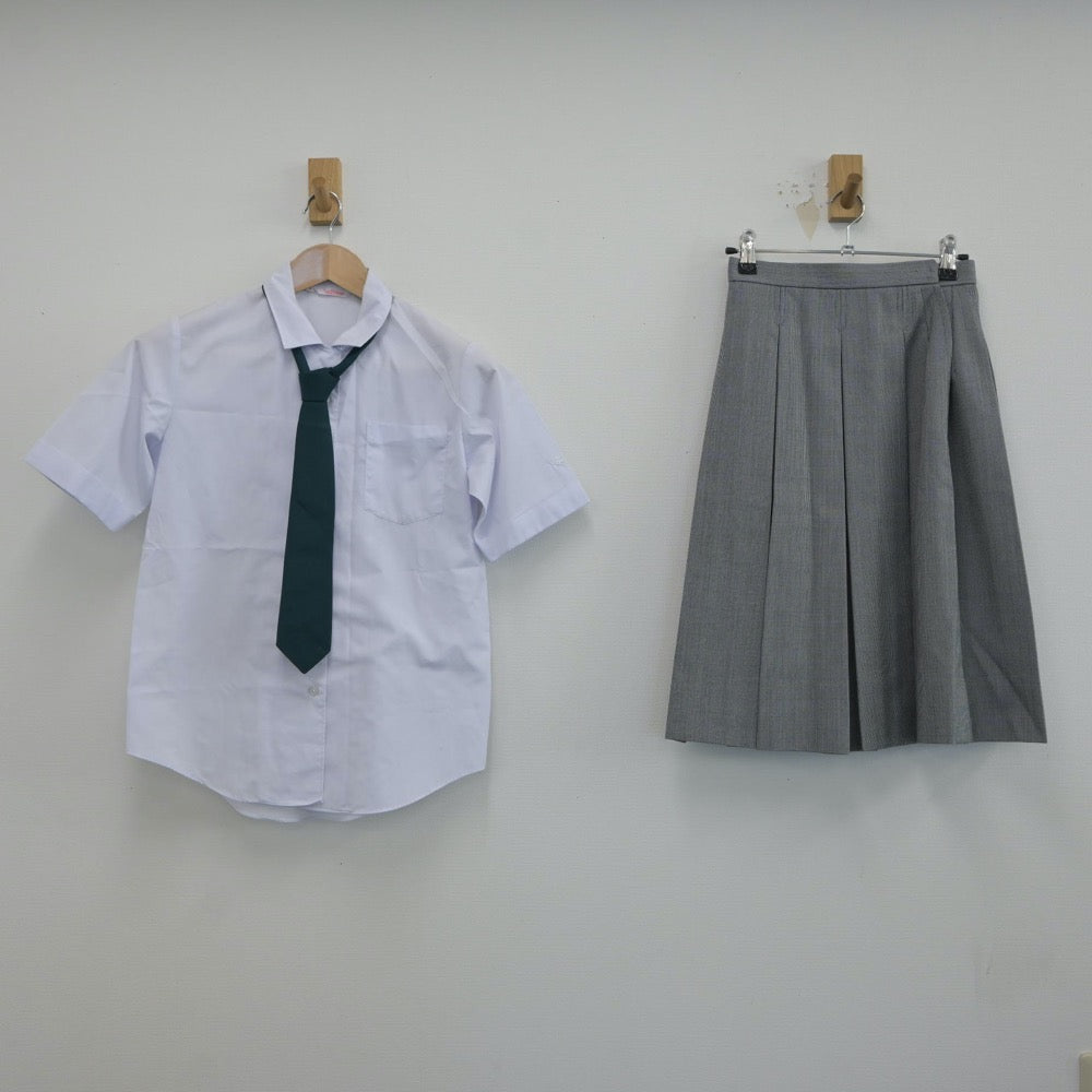 【中古】山形県 米沢第五中学校 女子制服 3点（シャツ・スカート）sf017078