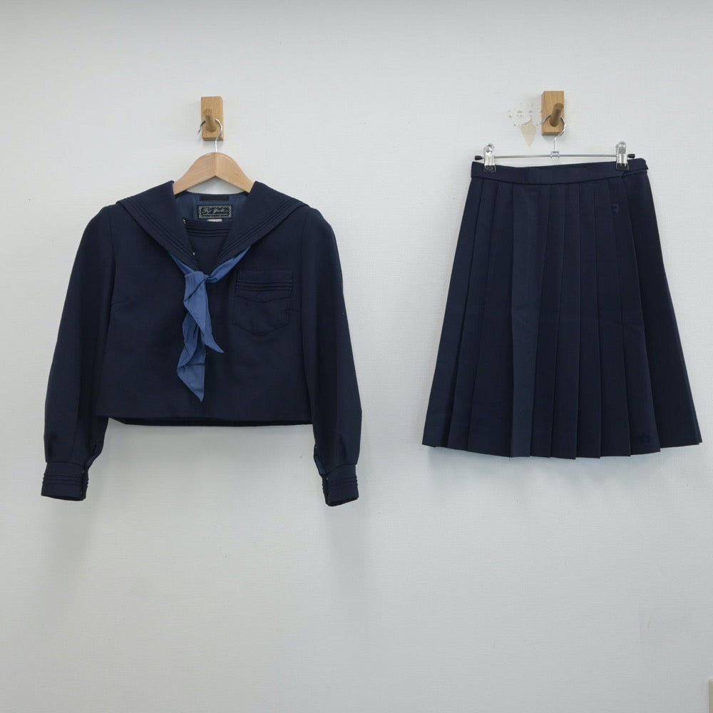 【中古】北海道 函館西高等学校 女子制服 3点（セーラー服・スカート）sf017080