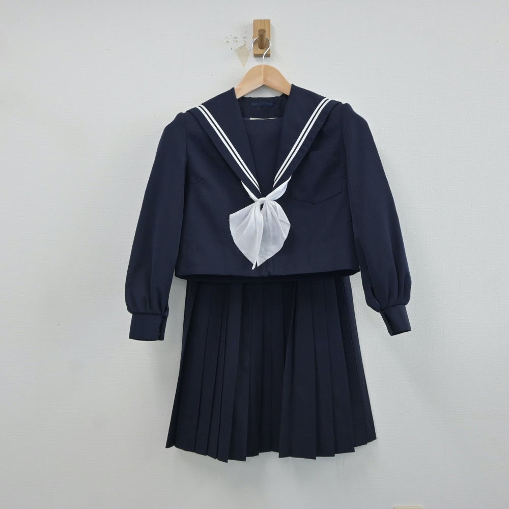 【中古】愛知県 八幡中学校 女子制服 3点（セーラー服・スカート）sf017087