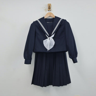 【中古】愛知県 八幡中学校 女子制服 3点（セーラー服・スカート）sf017087