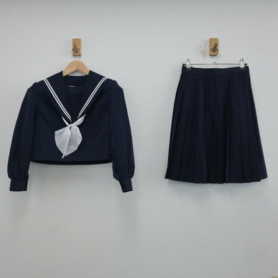 【中古】愛知県 八幡中学校 女子制服 3点（セーラー服・スカート）sf017087