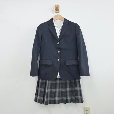 【中古】兵庫県 湊翔楠中学校 女子制服 4点（ブレザー・シャツ・ニット・スカート）sf017096