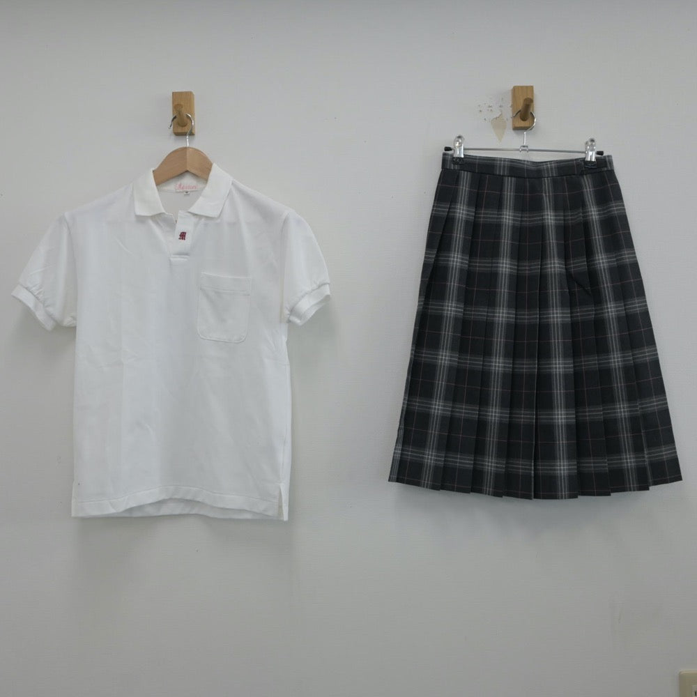 【中古】兵庫県 湊翔楠中学校 女子制服 2点（シャツ・スカート）sf017097