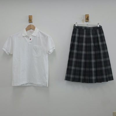 【中古】兵庫県 湊翔楠中学校 女子制服 2点（シャツ・スカート）sf017097