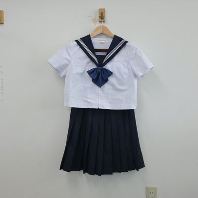 【中古】秋田県 秋田西中学校 女子制服 3点（セーラー服・スカート）sf017098