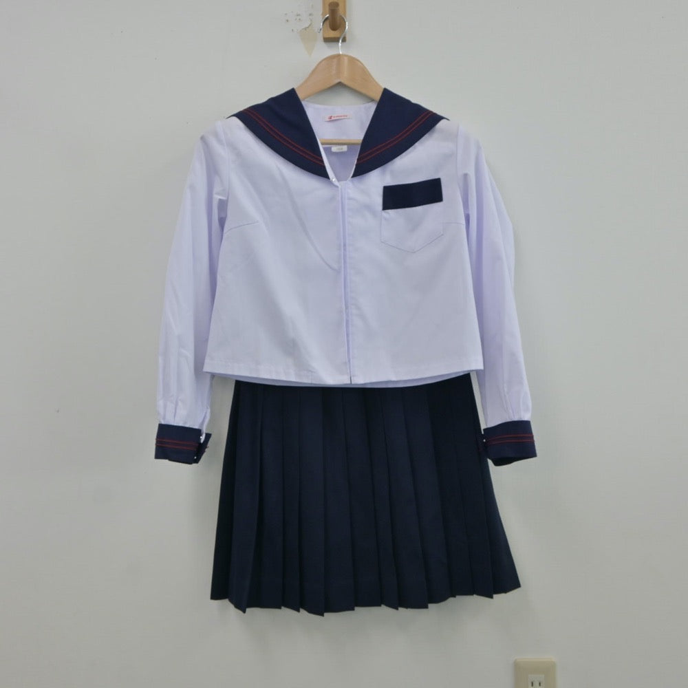 中古制服】青森県 尾上中学校 女子制服 4点（セーラー服