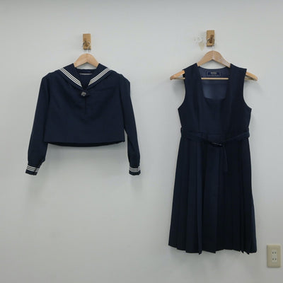 【中古】東京都 葛飾区立常盤中学校 女子制服 2点（セーラー服・ジャンパースカート）sf017115