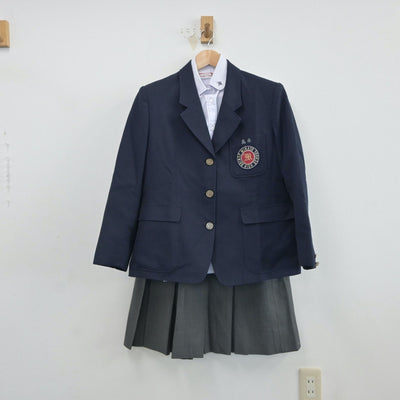 【中古】大阪府 港中学校 女子制服 3点（ブレザー・シャツ・スカート）sf017120