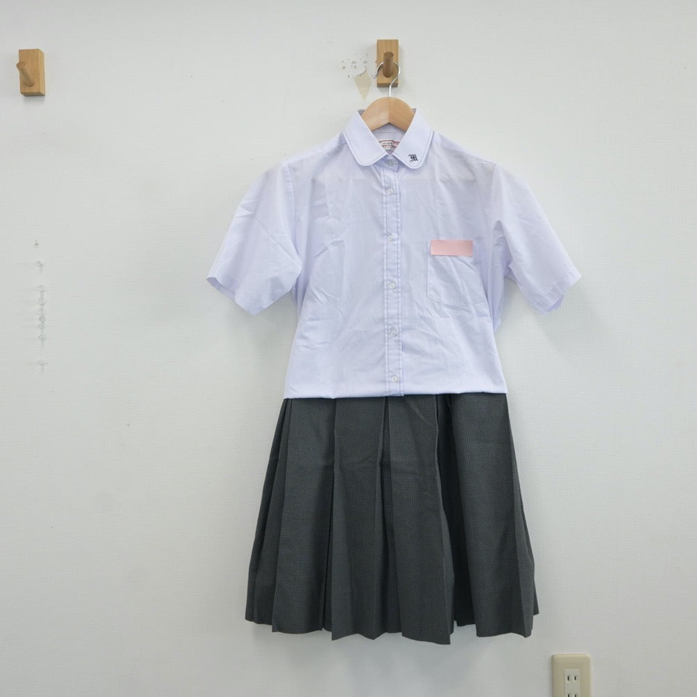 【中古】大阪府 港中学校 女子制服 2点（シャツ・スカート）sf017121