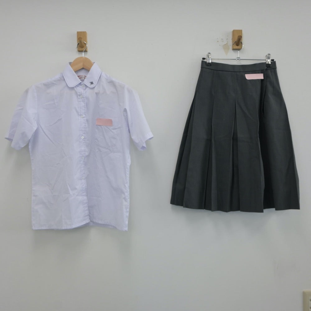 【中古】大阪府 港中学校 女子制服 2点（シャツ・スカート）sf017121