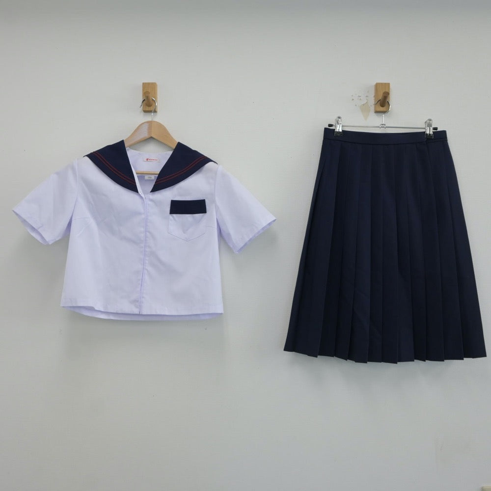 【中古】青森県 平川市立尾上中学校 女子制服 2点（セーラー服・スカート）sf017128