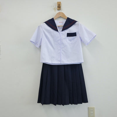 【中古】青森県 平川市尾上中学校 女子制服 2点（セーラー服・スカート）sf017129