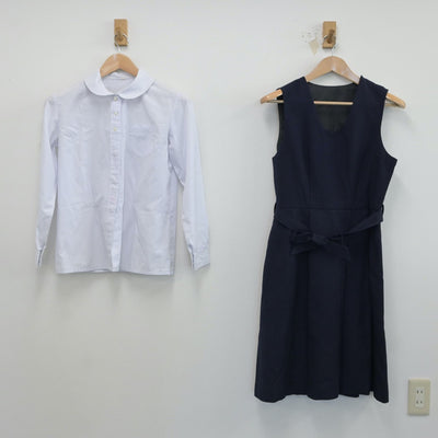 【中古】東京都 桜蔭高等学校 女子制服 2点（シャツ・ジャンパースカート）sf017134