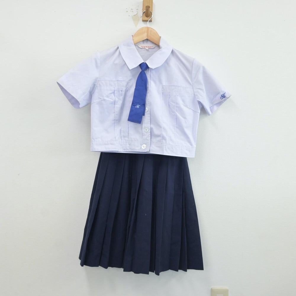 【中古】佐賀県 鳥栖高等学校 女子制服 4点（シャツ・スカート）sf017153