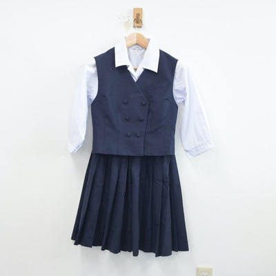 【中古】佐賀県 鳥栖高等学校 女子制服 5点（セーラー服・ベスト・シャツ・スカート）sf017154