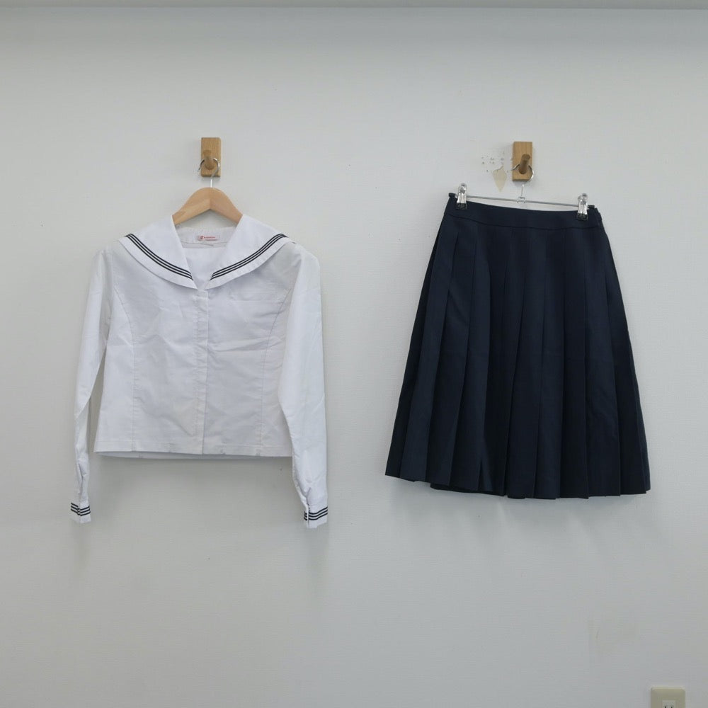 【中古】福井県 北陸学園北陸高等学校 女子制服 3点（セーラー服・スカート）sf017157