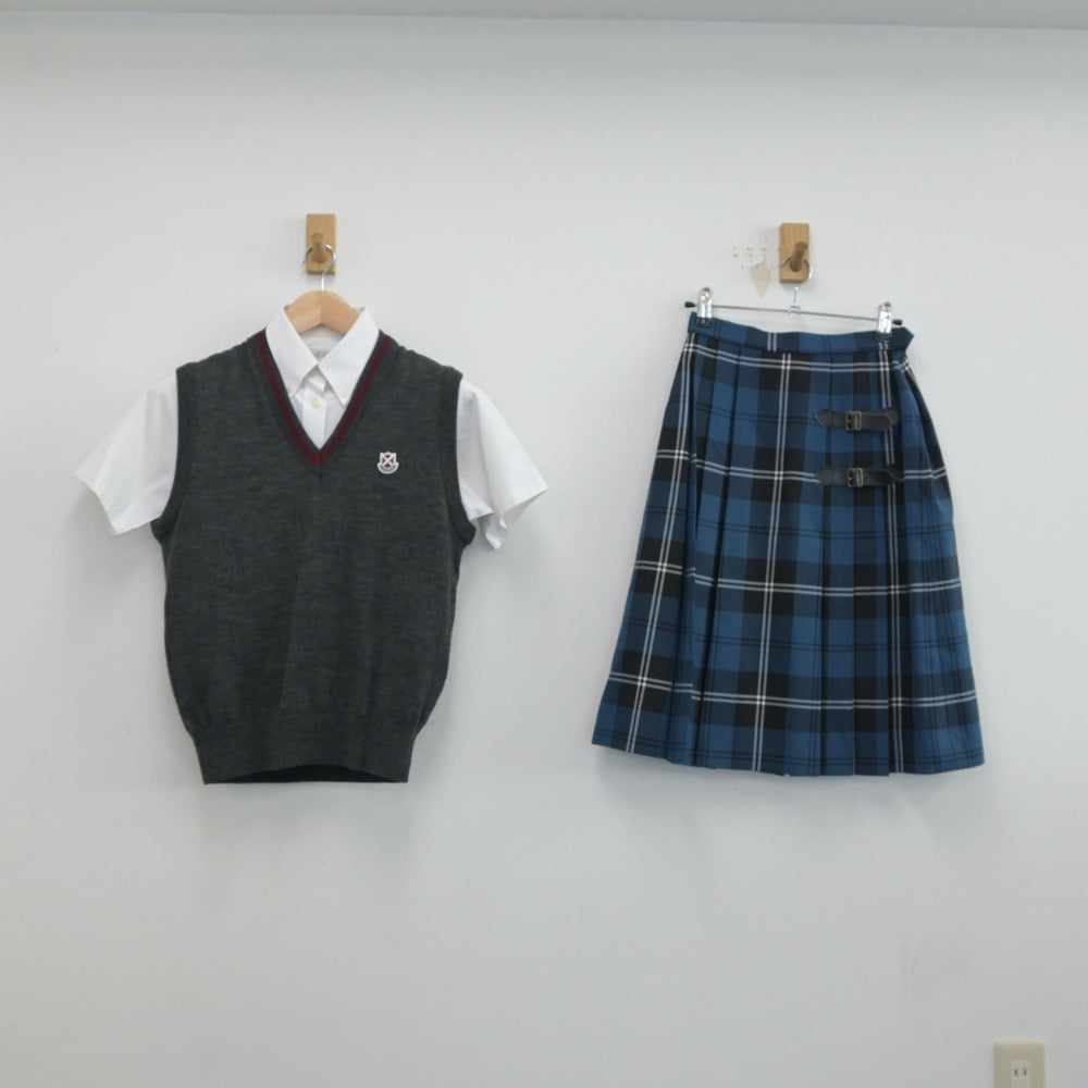 【中古制服】大阪府 桃山学院中学校・高等学校 女子制服 4点（シャツ・ニットベスト・スカート）sf017158【リサイクル学生服】 | 中古制服 通販パレイド