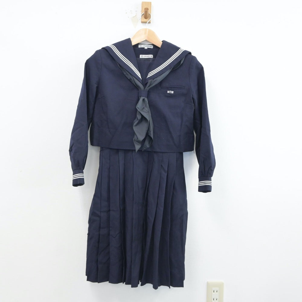 【中古】熊本県 八代高等学校 女子制服 3点（セーラー服・ジャンパースカート）sf017161