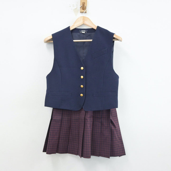 【中古】静岡県 焼津高等学校 女子制服 3点（ブレザー・ベスト・スカート）sf017163