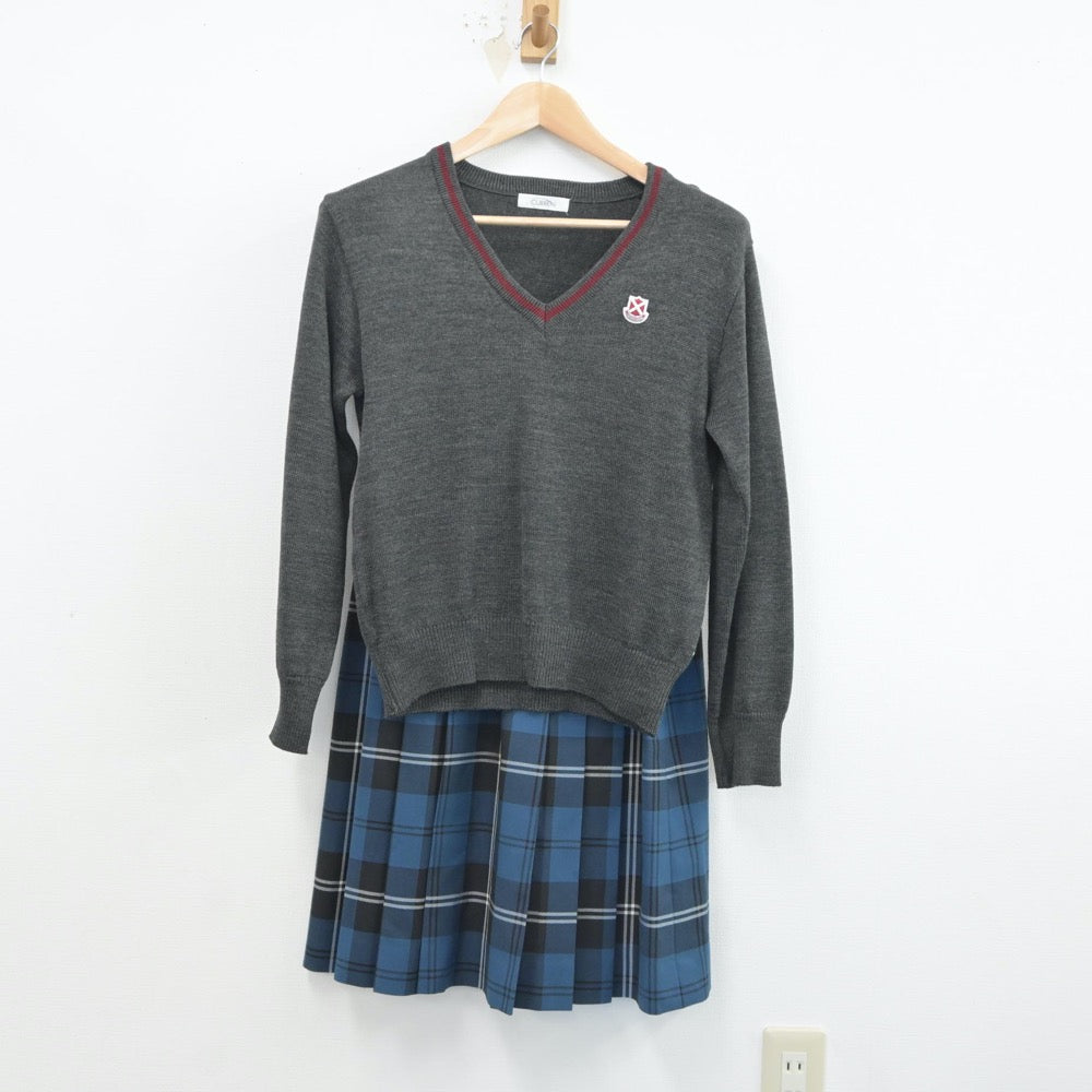 【中古】大阪府 桃山学院中学校・高等学校 女子制服 4点（ブレザー・ニット・スカート）sf017164