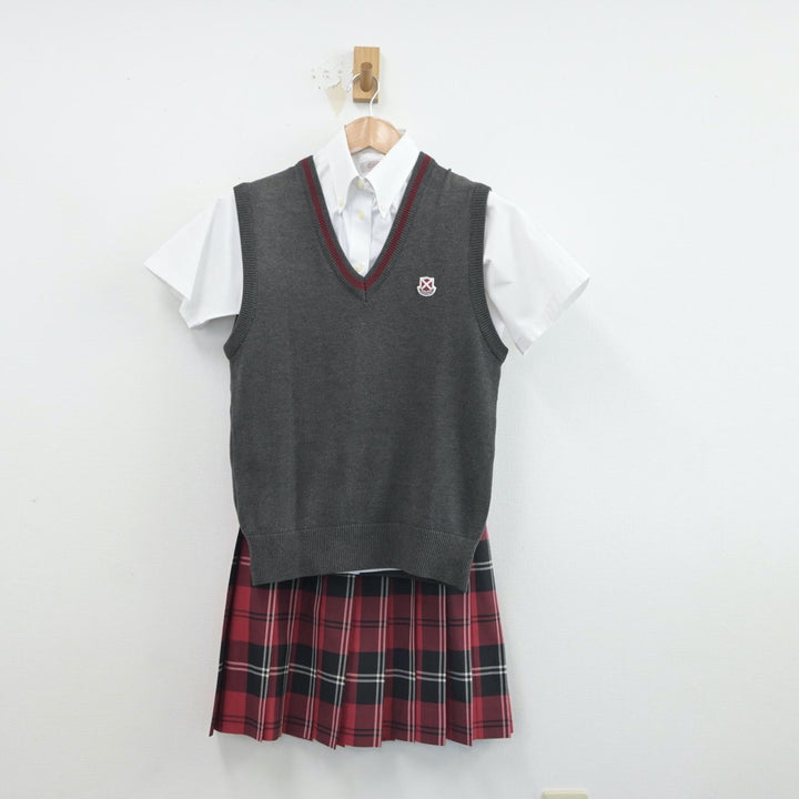 【中古制服】大阪府 桃山学院中学校・高等学校 女子制服 3点（シャツ・ニットベスト・スカート）sf017167【リサイクル学生服】 | 中古制服 通販パレイド