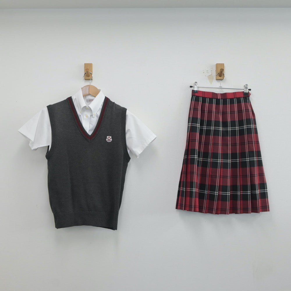 中古制服】大阪府 桃山学院中学校・高等学校 女子制服 3点（シャツ・ニットベスト・スカート）sf017167【リサイクル学生服】 | 中古制服 通販パレイド