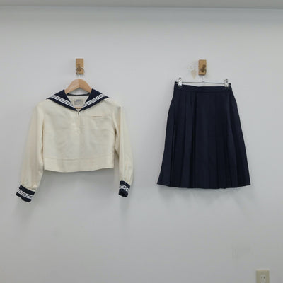 【中古】東京都 東京女学館中学校・高等学校 女子制服 2点（セーラー服・スカート）sf017187