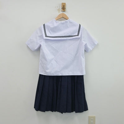 【中古】福島県 本宮第二中学校 女子制服 3点（セーラー服・スカート）sf017193