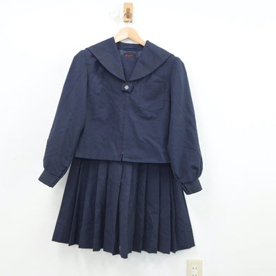 【中古】福島県 本宮第二中学校 女子制服 2点（セーラー服・スカート）sf017194