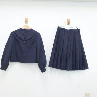 【中古】福島県 本宮第二中学校 女子制服 2点（セーラー服・スカート）sf017194