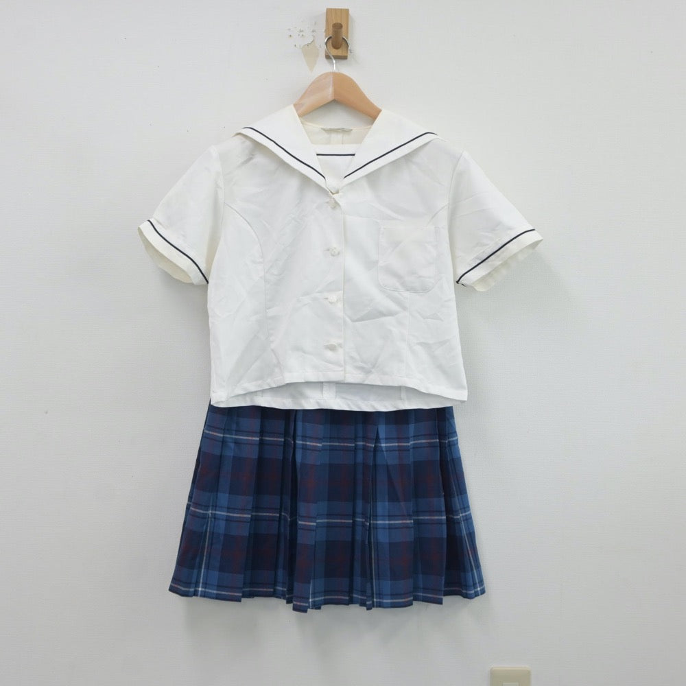 【中古】福島県 本宮高等学校 女子制服 3点（セーラー服・ニットベスト・スカート）sf017198