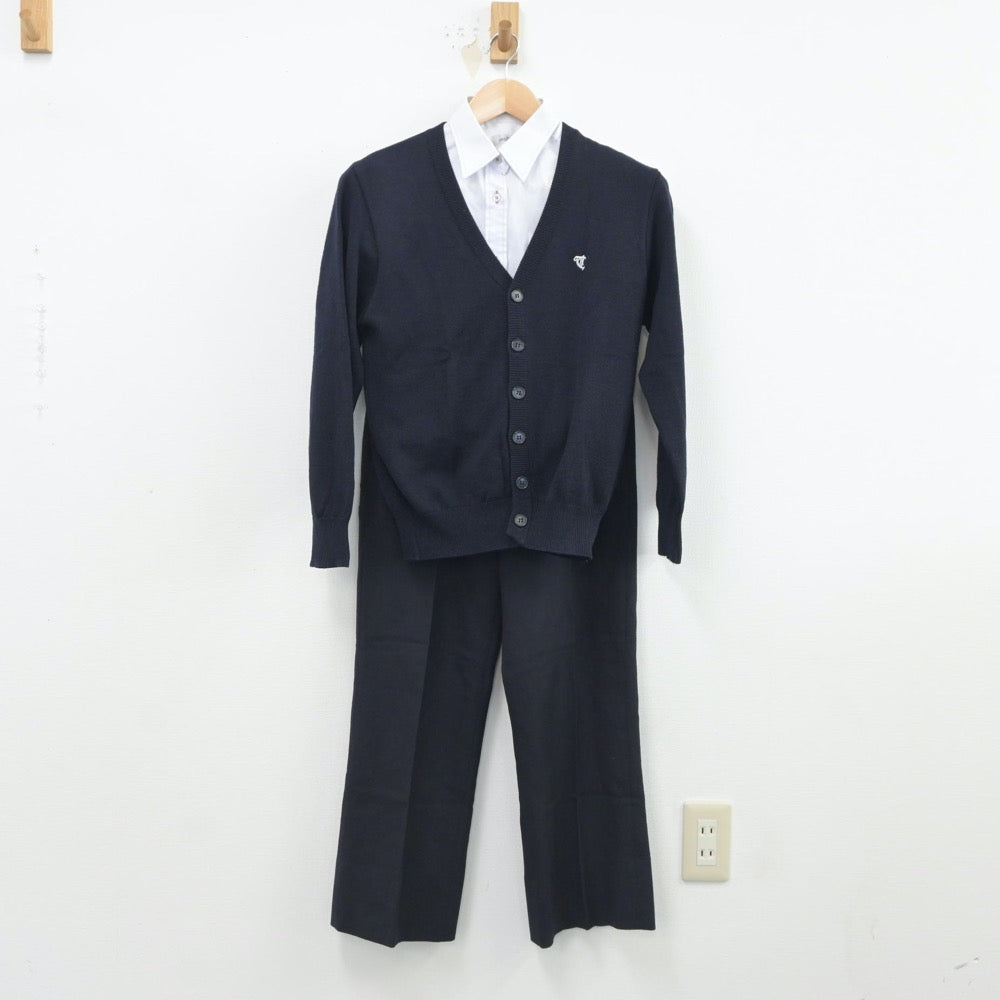 【中古】宮城県 多賀城高等学校 女子制服 3点（シャツ・ニット・ズボン）sf017203