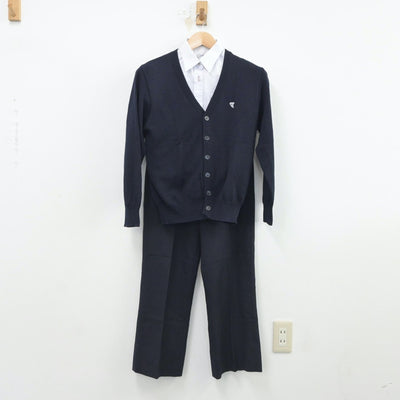 【中古】宮城県 多賀城高等学校 女子制服 3点（シャツ・ニット・ズボン）sf017203