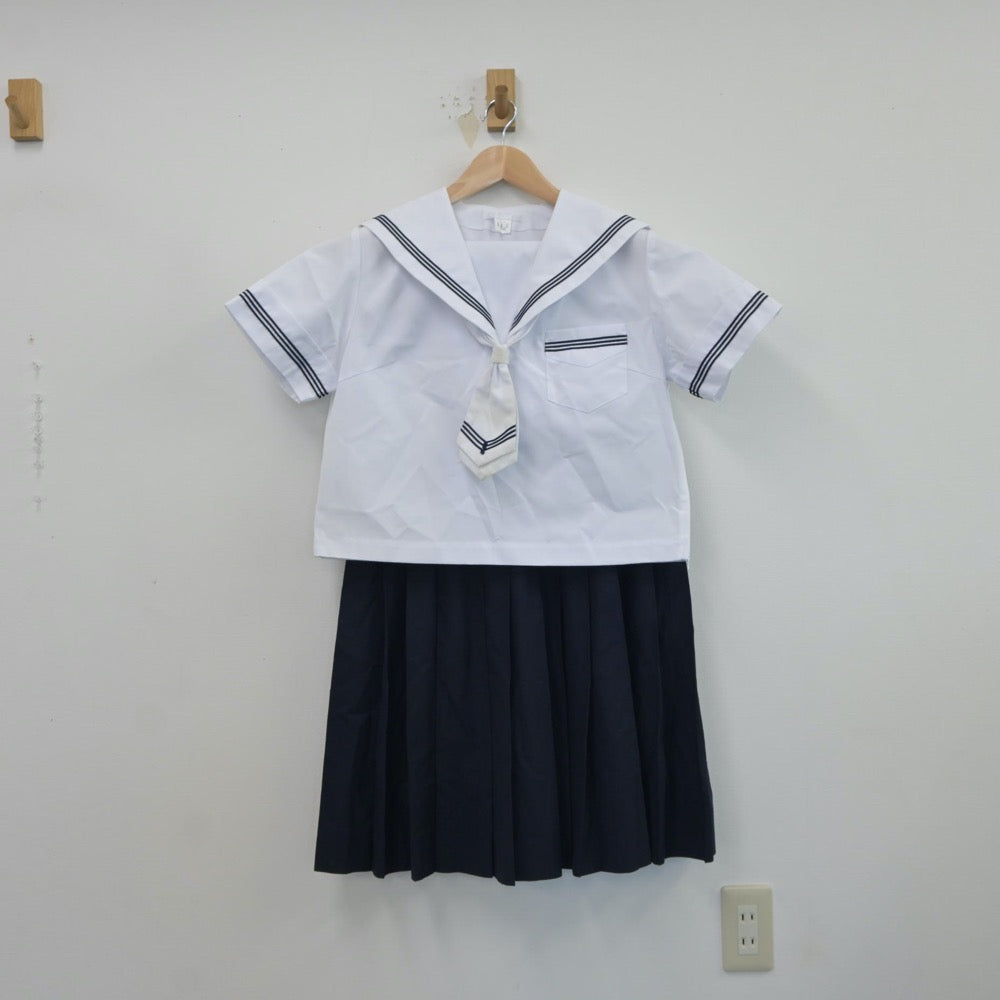 【中古】北海道 七飯中学校 女子制服 5点（セーラー服・スカート）sf017214