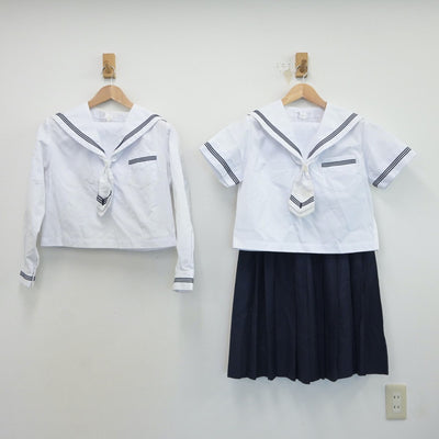 【中古】北海道 七飯中学校 女子制服 5点（セーラー服・スカート）sf017214