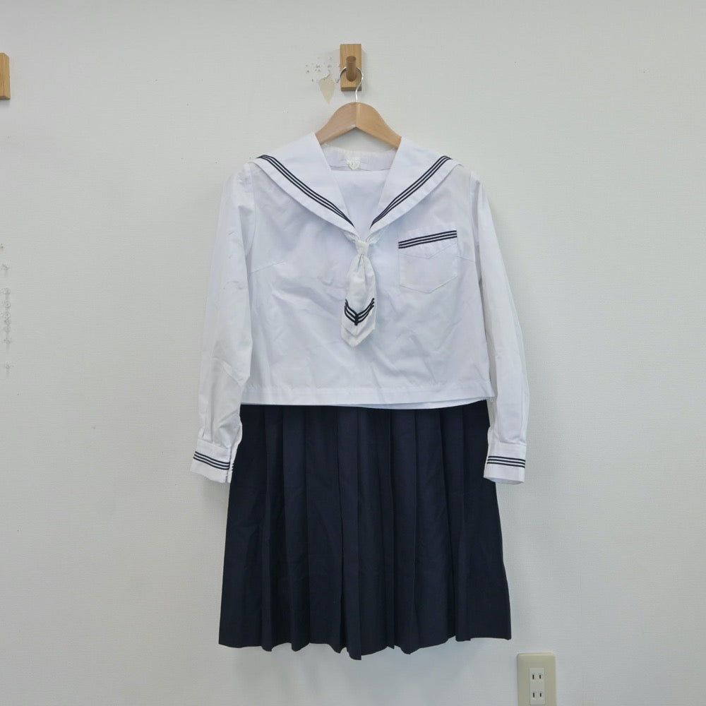 【中古】北海道 七飯中学校 女子制服 5点（セーラー服・スカート）sf017214