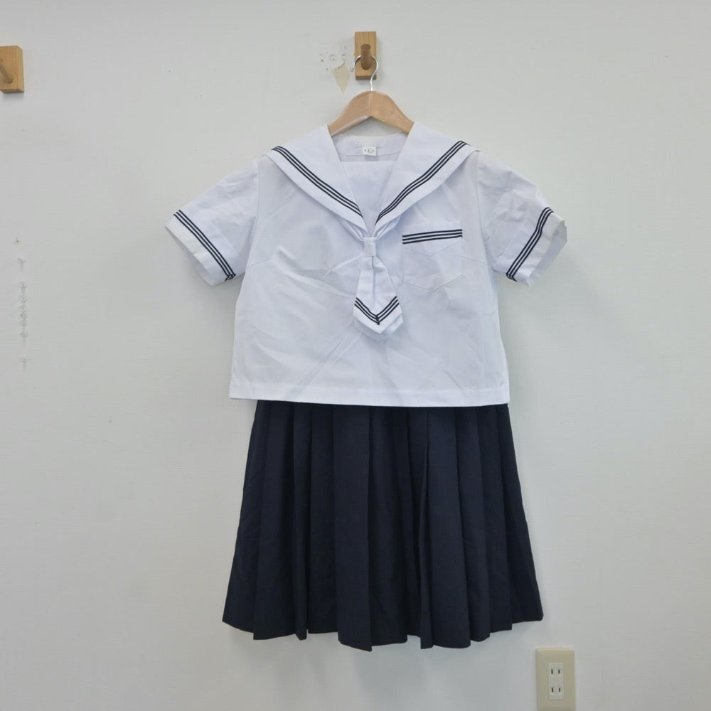 【中古】北海道 七飯中学校 女子制服 5点（セーラー服・スカート）sf017215